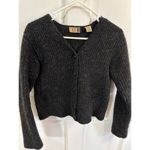 Vintage AT Denim Wool Blend Cardigan Medium